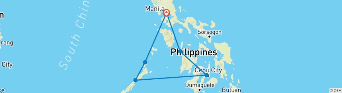 Carte du circuit Circuit de 10 jours aux Philippines