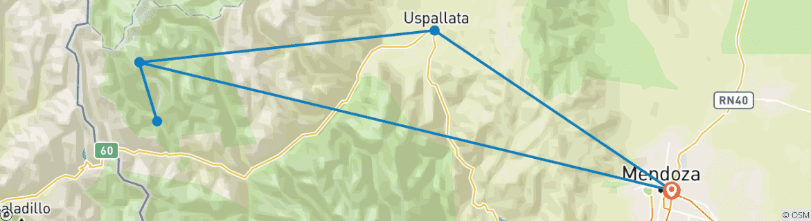 Image d'une carte montrant l'itinéraire du circuit