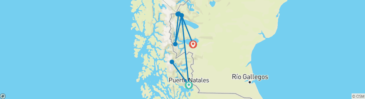 Image d'une carte montrant l'itinéraire du circuit
