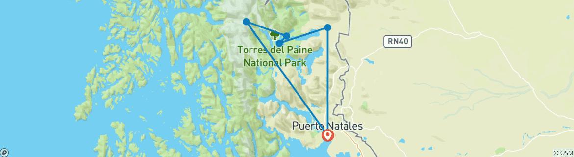 Image d'une carte montrant l'itinéraire du circuit