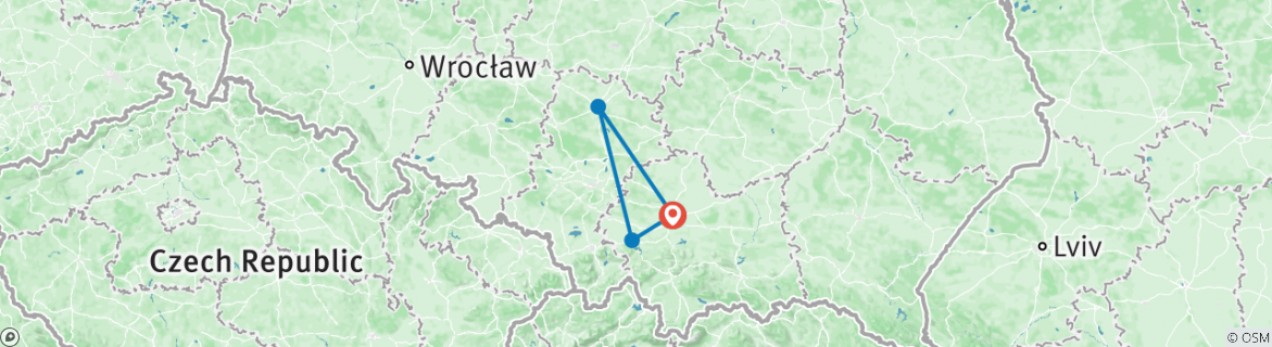 Karte mit der Reiseroute