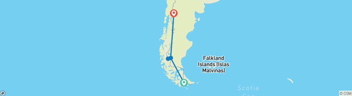 Image d'une carte montrant l'itinéraire du circuit