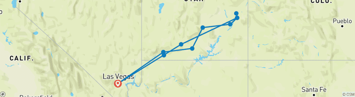 Image d'une carte montrant l'itinéraire du circuit