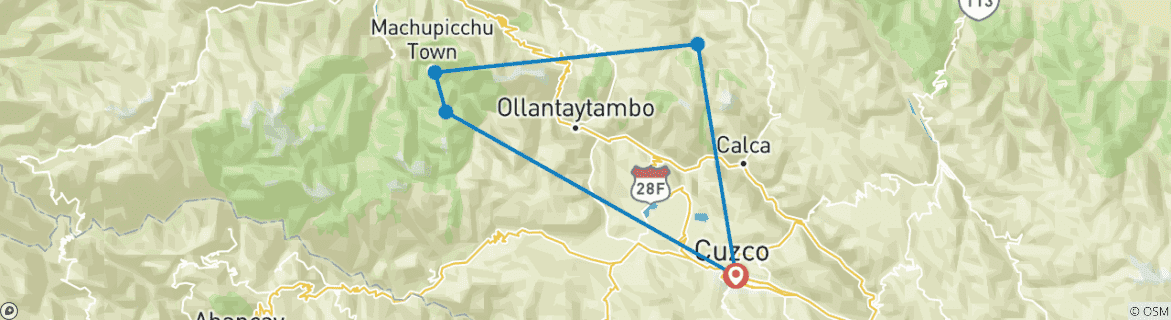 Karte mit der Reiseroute