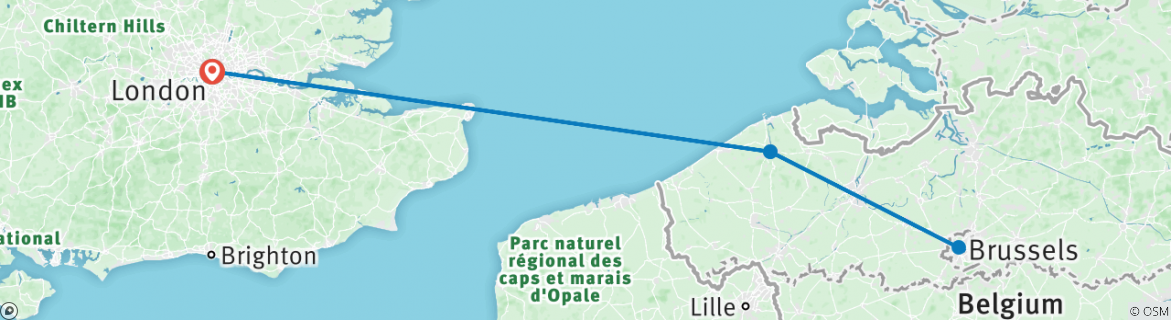 Karte mit der Reiseroute
