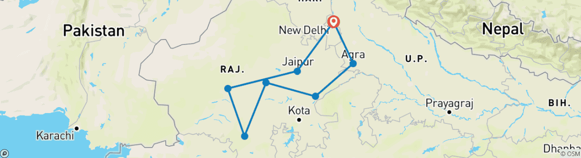 Imagen de un mapa que muestra la ruta del circuito