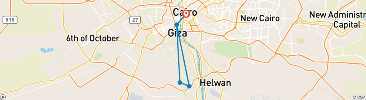 Karte mit der Reiseroute