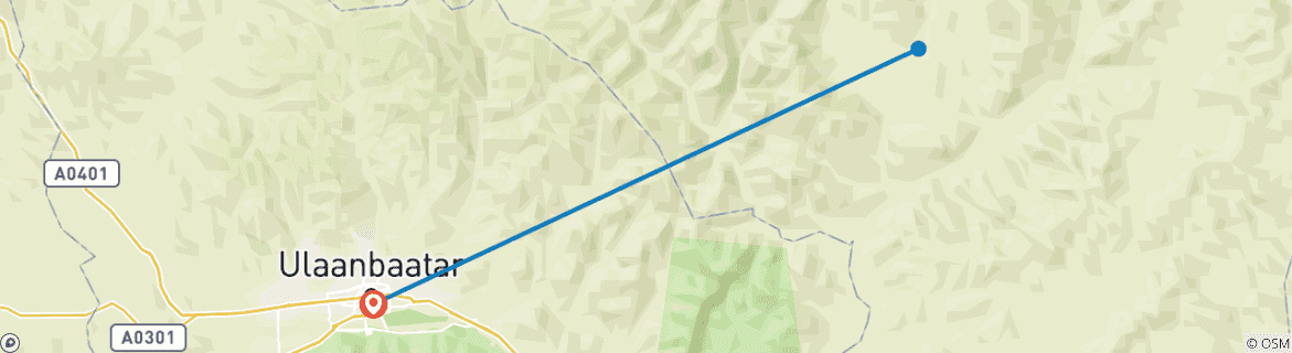 Image d'une carte montrant l'itinéraire du circuit