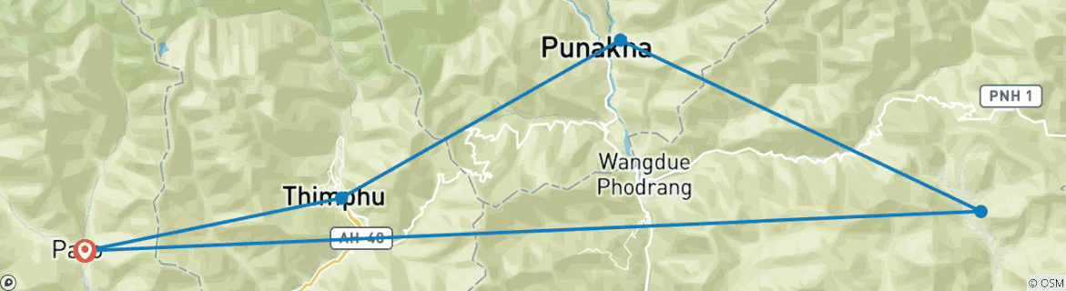 Karte mit der Reiseroute