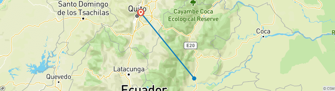 Karte mit der Reiseroute