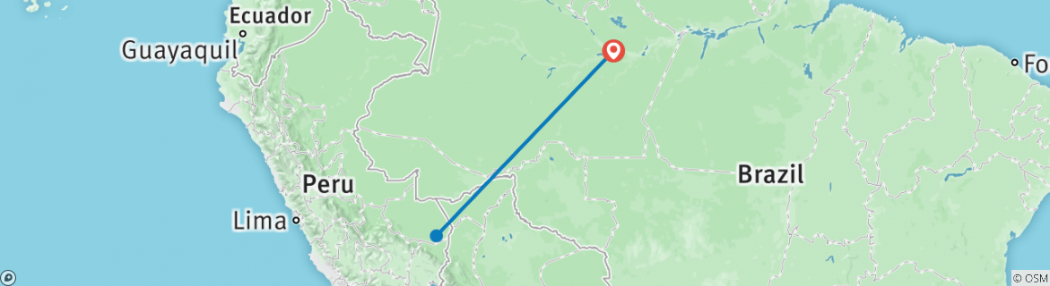 Karte mit der Reiseroute