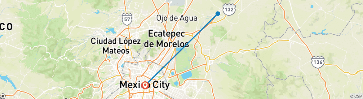 Image d'une carte montrant l'itinéraire du circuit