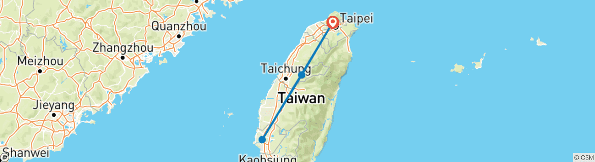 Karte mit der Reiseroute