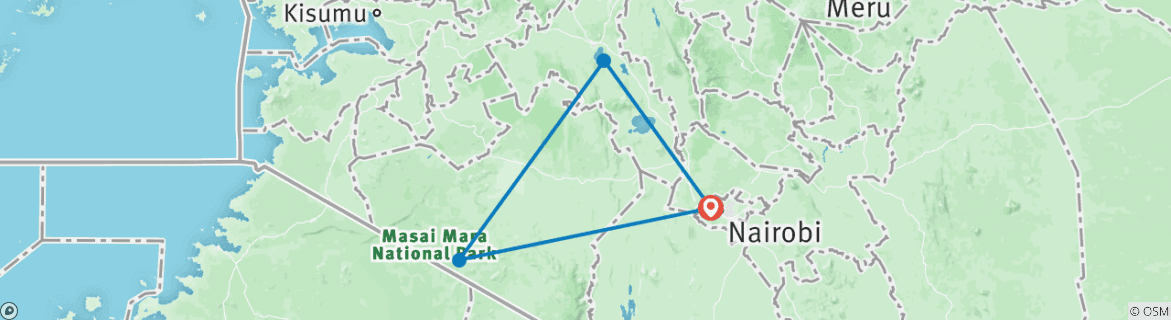 Karte mit der Reiseroute
