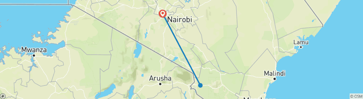 Karte mit der Reiseroute