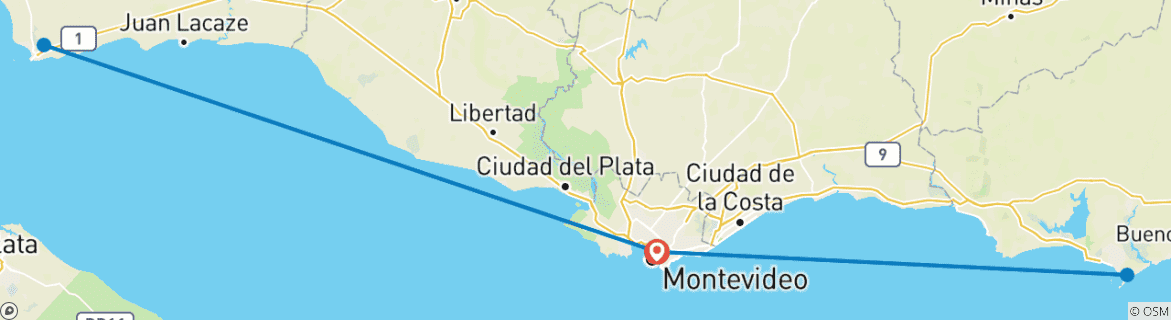 Image d'une carte montrant l'itinéraire du circuit