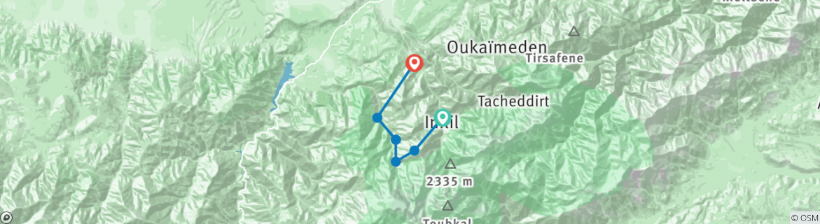 Karte mit der Reiseroute