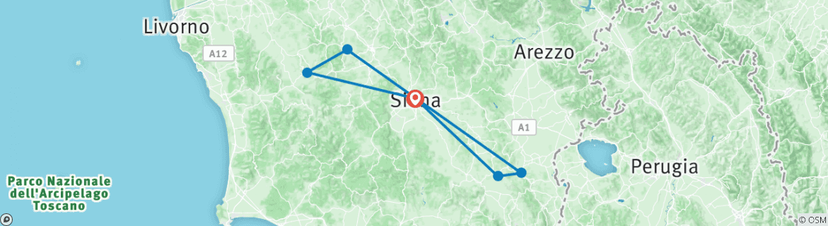 Karte mit der Reiseroute