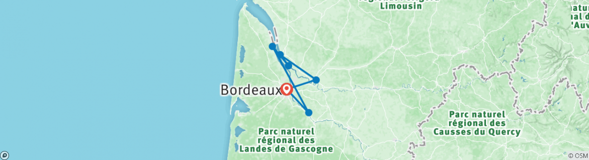 Karte mit der Reiseroute