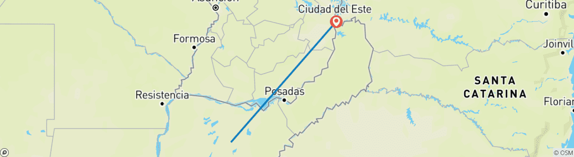 Karte mit der Reiseroute