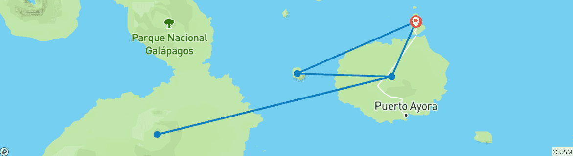 Image d'une carte montrant l'itinéraire du circuit