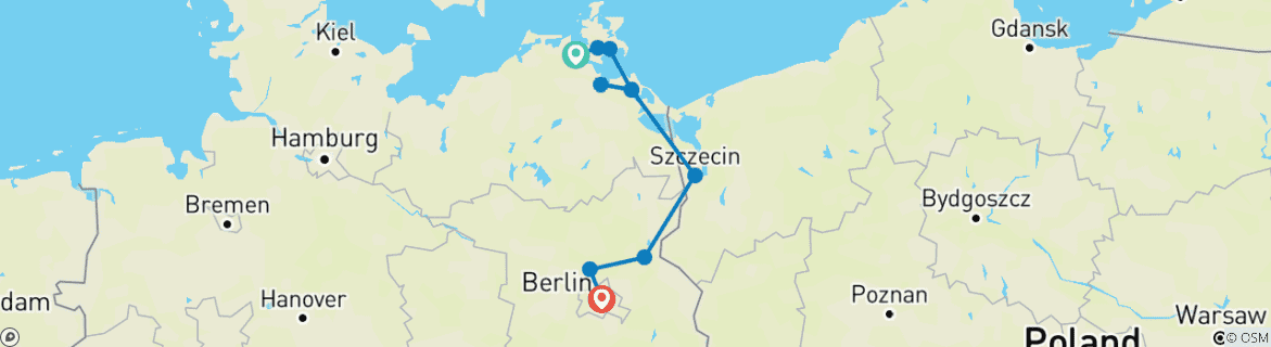 Image d'une carte montrant l'itinéraire du circuit