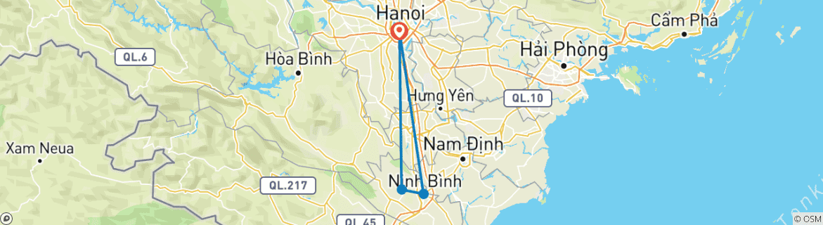 Karte mit der Reiseroute