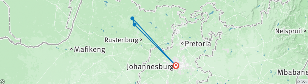 Karte mit der Reiseroute