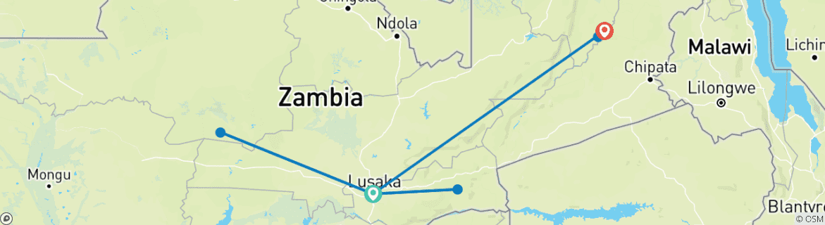 Image d'une carte montrant l'itinéraire du circuit