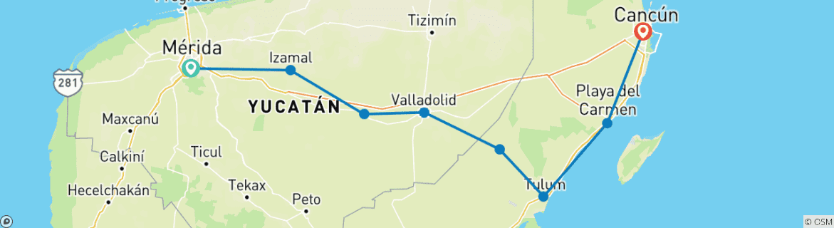 Imagen de un mapa que muestra la ruta del circuito