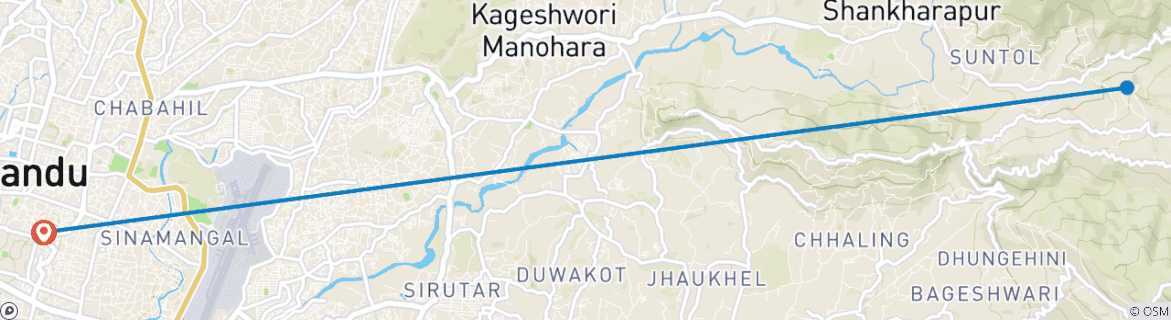 Foto van een kaart met de route van de rondreis