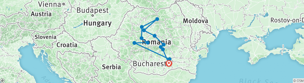 Karte mit der Reiseroute
