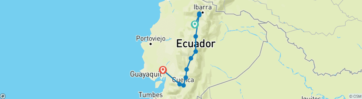 Imagen de un mapa que muestra la ruta del circuito