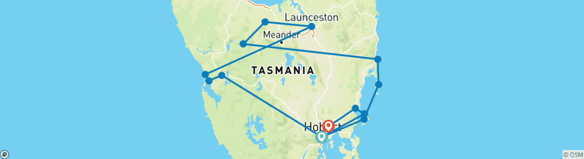 Image d'une carte montrant l'itinéraire du circuit