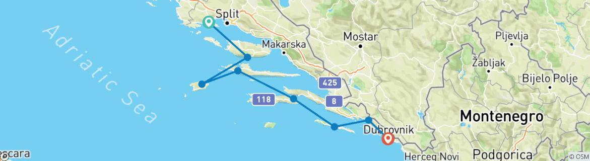 Imagen de un mapa que muestra la ruta del circuito
