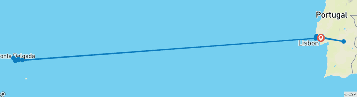 Image d'une carte montrant l'itinéraire du circuit