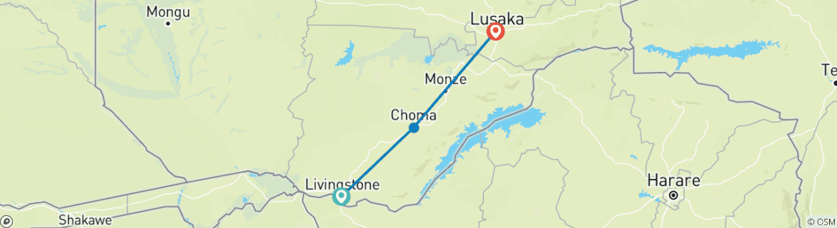 Image d'une carte montrant l'itinéraire du circuit