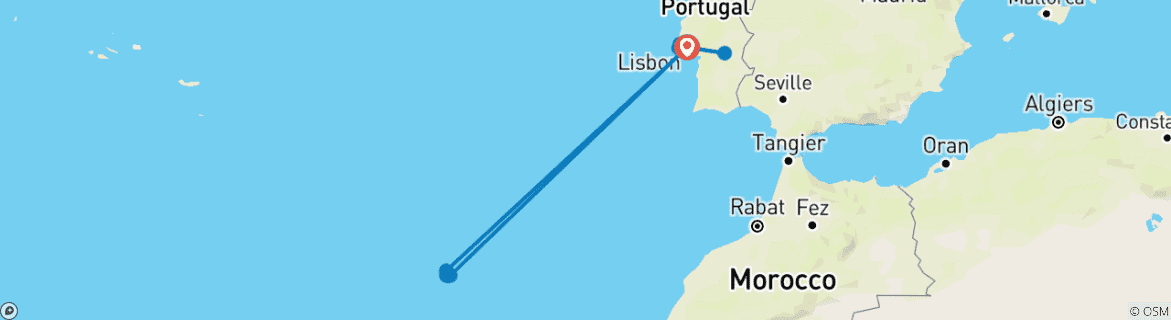 Image d'une carte montrant l'itinéraire du circuit