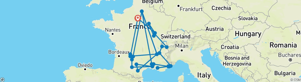 Karte mit der Reiseroute