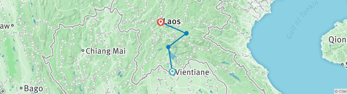 Karte mit der Reiseroute