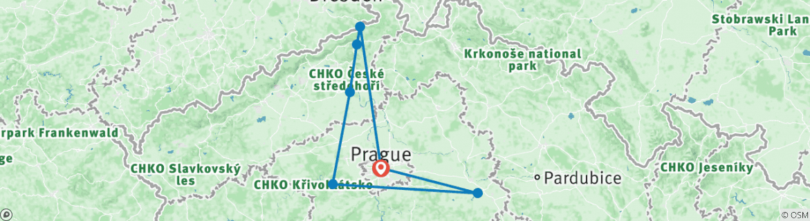 Karte mit der Reiseroute