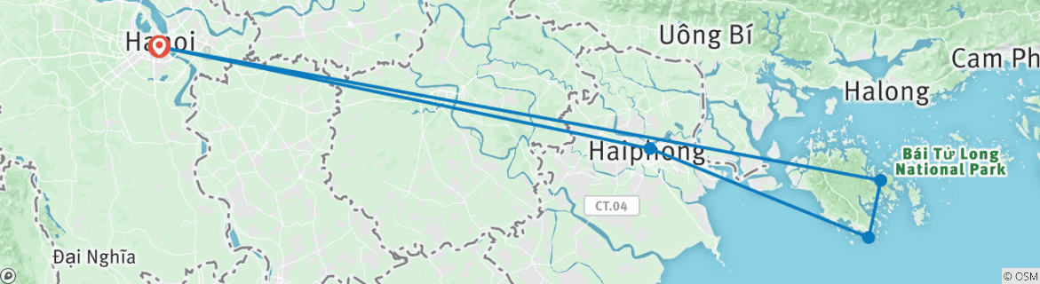 Karte mit der Reiseroute
