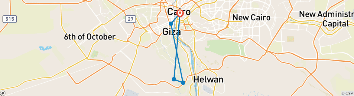 Karte mit der Reiseroute