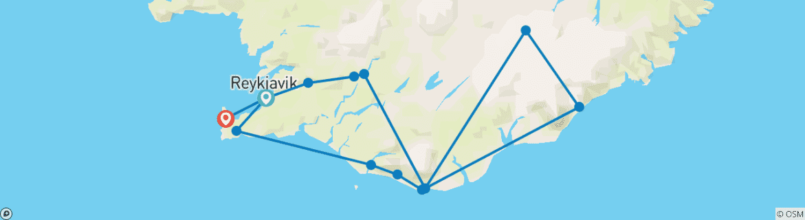Image d'une carte montrant l'itinéraire du circuit