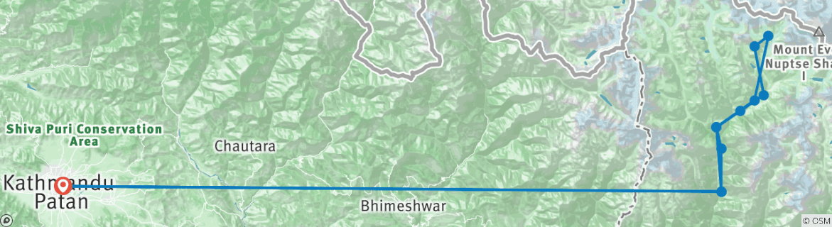 Karte mit der Reiseroute