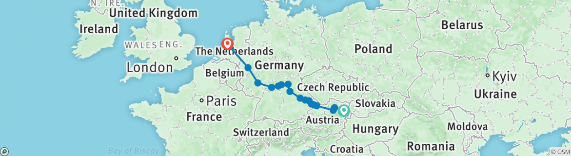 Karte mit der Reiseroute