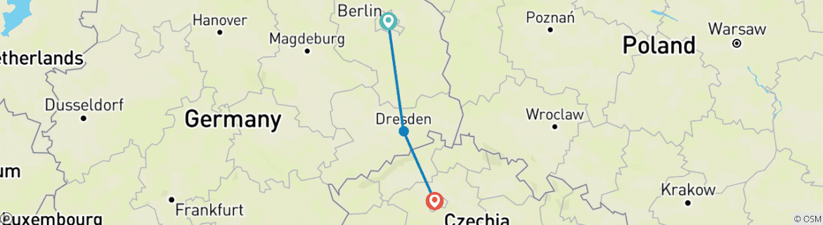 Karte mit der Reiseroute