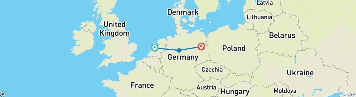 Karte mit der Reiseroute
