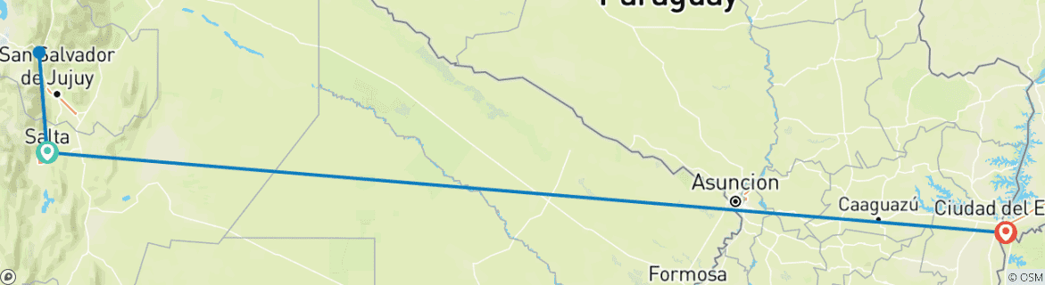 Image d'une carte montrant l'itinéraire du circuit