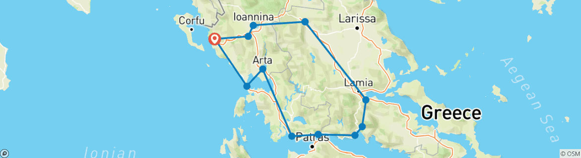 Karte mit der Reiseroute